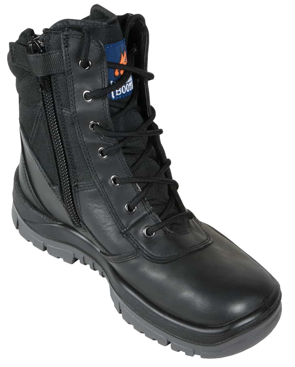 Mongrel 251020 Steel Capped Zip Sided Mid Cut work boot BLACK